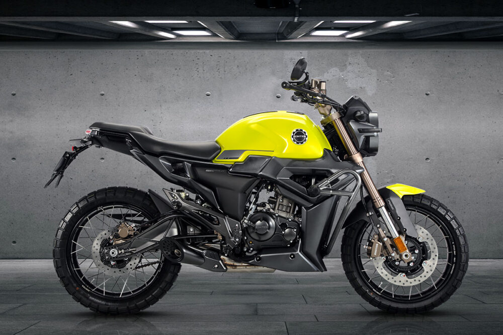 Zontes presents 125cc Scrambler, the 125G1X: spoked wheels and tubeless ...