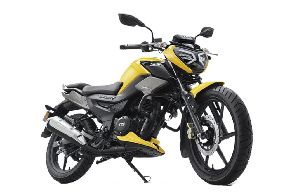 tvs raider yellow front