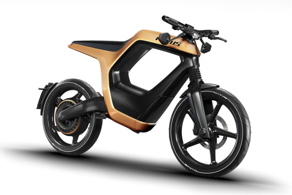 novus electric bike carbon fiber gold