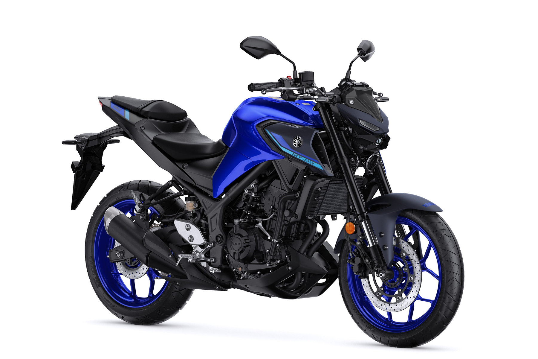 2022 yamaha mt-03 blue front right