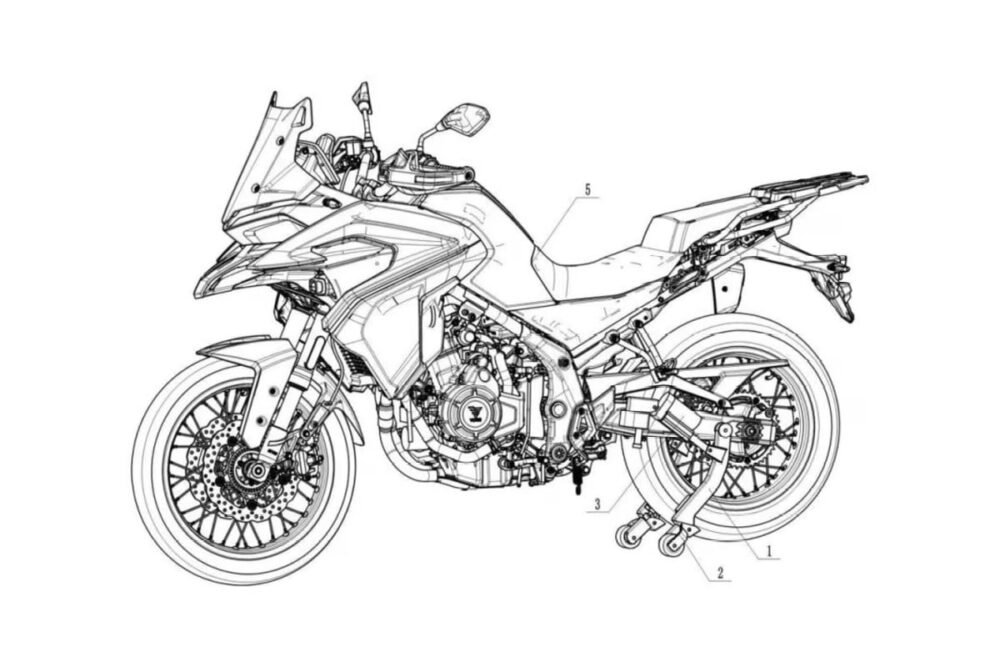 voge patent motorcycle with side wheels